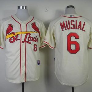 Cardinals #6 Stan Musial Cream Alternate Cool Base Stitched Jersey