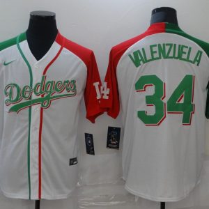 Los Angeles Dodgers #34 Toro Valenzuela Mexican Heritage Culture Night Stitched Jersey