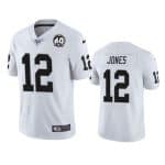 Raiders #12 Zay Jones White 100th Season With 60 Patch Vapor Limited Stitched Jersey