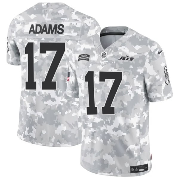 New York Jets #17 Davante Adams 2024 F.U.S.E. Arctic Camo Salute To Service Limited Stitched Jersey