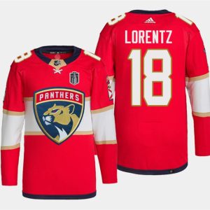 Florida Panthers #18 Steven Lorentz Red 2024 Stanley Cup Final Patch Stitched Jersey