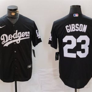 Los Angeles Dodgers #23 Kirk Gibson Black Cool Base Stitched Jersey