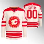 Calgary Flames Custom 2023 Cream Classic Primegreen Stitched Jersey