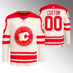 Calgary Flames Custom 2023 Cream Classic Primegreen Stitched Jersey