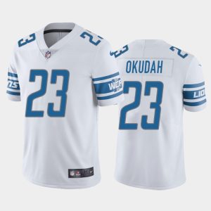 Detroit Lions #23 Jeff Okudah White Vapor Untouchable Limited Stitched Jersey
