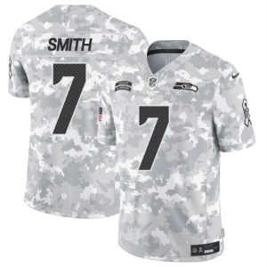 Seattle Seahawks #7 Geno Smith Arctic Camo 2024 F.U.S.E. Salute To Service Limited Stitched Jersey