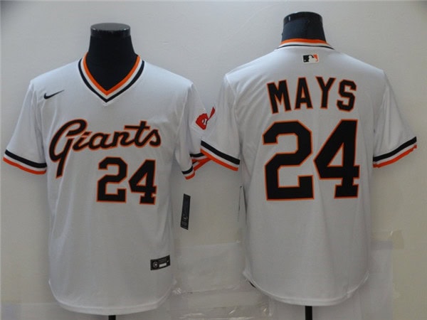 San Francisco Giants #24 Willie Mays White Cool Base Stitched Jersey