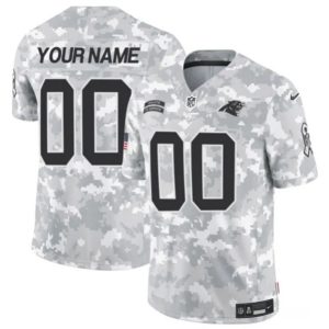 Carolina Panthers Custom Arctic Camo 2024 F.U.S.E. Salute To Service Limited Stitched Jersey