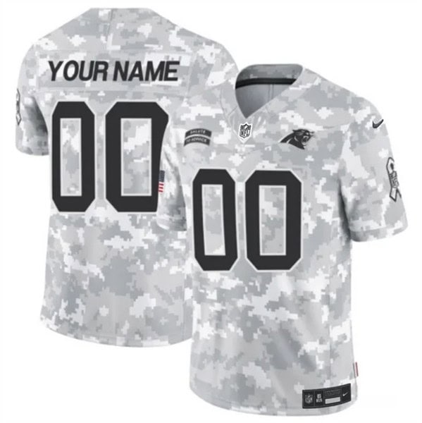 Carolina Panthers Custom Arctic Camo 2024 F.U.S.E. Salute To Service Limited Stitched Jersey