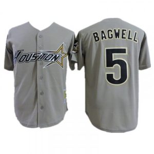 Houston Astros #5 Jeff Bagwell Gray Cool Base Stitched Baseball Jersey