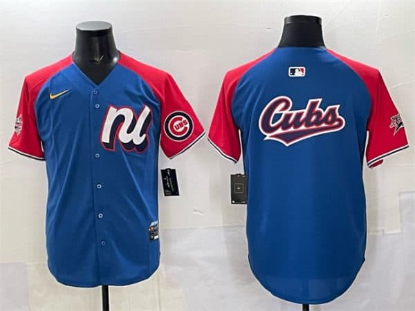 National League Chicago Cubs Team Big Logo Blue Red Alternate 2025 All-Star Edition Limited Stitched Jersey