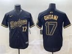 Los Angeles Dodgers #17 Shohei Ohtani Black Gold Limited Stitched Jersey