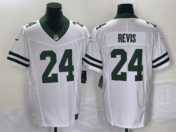 New York Jets #24 Darrelle Revis White 2023 F.U.S.E. Vapor Limited Throwback Stitched Jersey