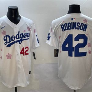 Los Angeles Dodgers #42 Jackie Robinson White 2025 Tokyo Series Limited Stitched Jersey
