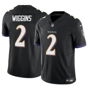 Baltimore Ravens #2 Nate Wiggins Black 2024 Draft F.U.S.E. Vapor Limited Jersey