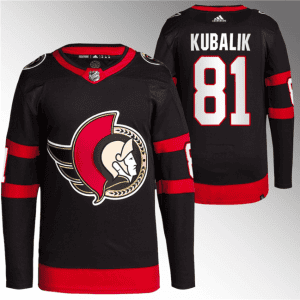 Ottawa Senators #81 Dominik Kubalik Black Premier Breakaway Stitched Jersey