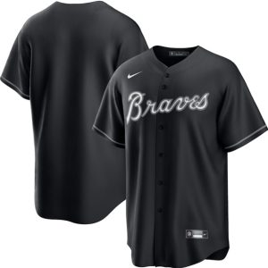 Atlanta Braves Blank Black Lights Out Limited Stitched Jersey
