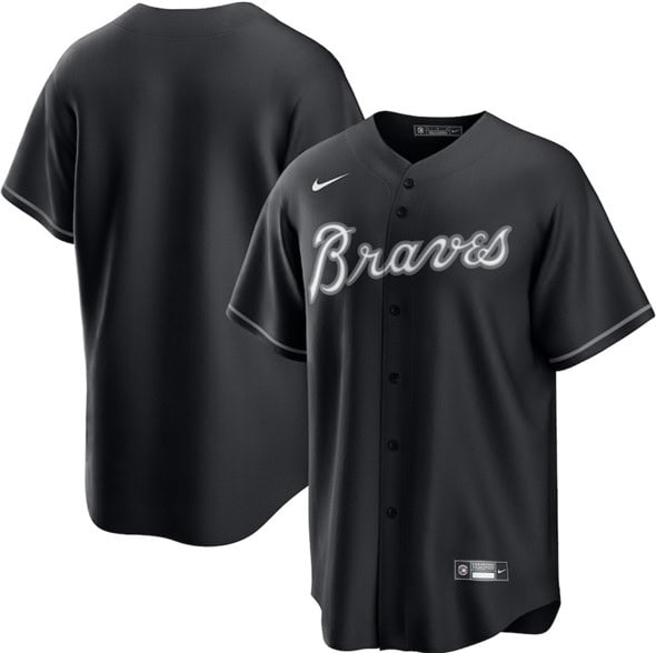 Atlanta Braves Blank Black Lights Out Limited Stitched Jersey