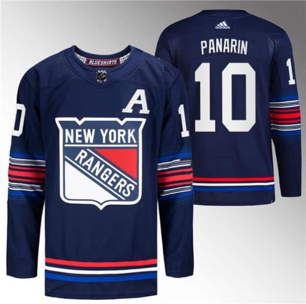 New York Rangers #10 Artemi Panarin Navy Stitched Jersey