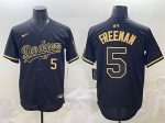 Los Angeles Dodgers #5 Freddie Freeman Black Gold Limited Stitched Jersey
