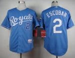 Royals #2 Alcides Escobar Light Blue Alternate 1 Cool Base Stitched Jersey