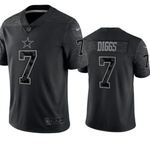 Dallas Cowboys #7 Trevon Diggs Black Reflective Limited Stitched Football Jersey