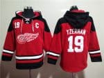 Detroit Red Wings #19 Steve Yzerman Red Lace-Up Pullover Hoodie