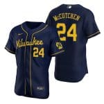 Milwaukee Brewers #24 Andrew McCutchen Navy Flex Base Stitched Jersey