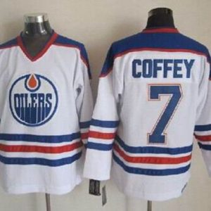 Oilers #7 Paul Coffey White CCM Throwback Stitched Jersey