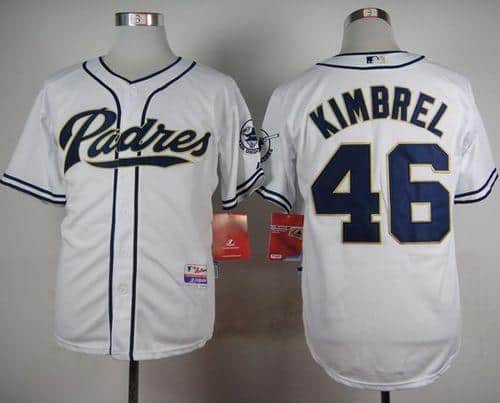Padres #46 Craig Kimbrel White Cool Base Stitched Jersey