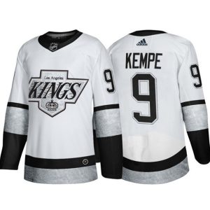 Los Angeles Kings #9 Adrian Kempe White Throwback Stitched Jersey