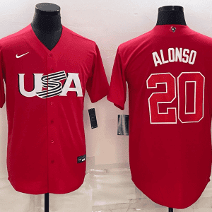 USA #20 Pete Alonso 2023 Red World Classic Stitched Jersey