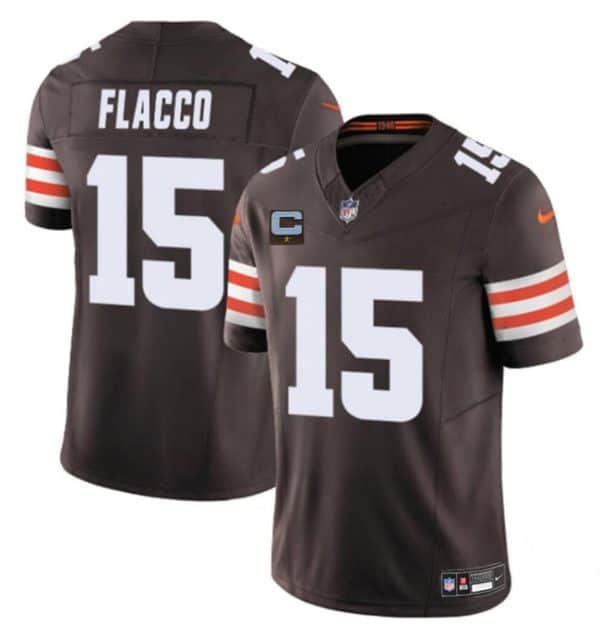Cleveland Browns #15 Joe Flacco Brown 2025 F.U.S.E. With 1-Star C Patch Vapor Limited Stitched Jersey