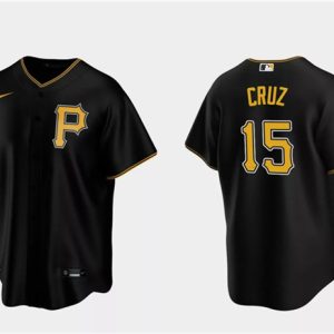 Pittsburgh Pirates #15 Oneil Cruz Black Cool Base Stitched Jersey