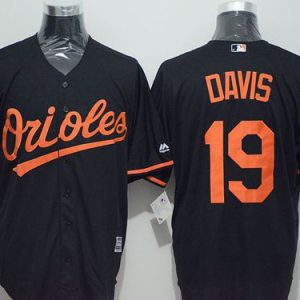 Orioles #19 Chris Davis Black New Cool Base Stitched Jersey