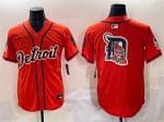 Detroit Tigers Team Big Logo Orange With Patch Vapor Premier Limited Stitched Jersey