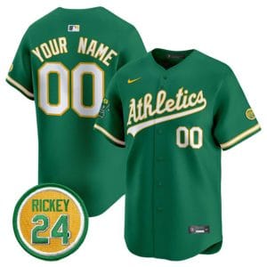 Oakland Athletics Custom Green 2024 Limited With Rickey Henderson Patch Stitched Jersey
