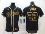 Washington Nationals #22 Juan Soto Black Golden Flex Base Stitched Jersey