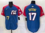 National League #17 Shohei Ohtani Blue Red Alternate 2025 All-Star With Patch Edition Limited Stitched Jersey