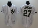 New York Yankees #27 Giancarlo Stanton White Olive Cool Base Stitched Jersey