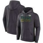 Green Bay Packers Heather Charcoal 2024 Playoffs Fleece Pullover Hoodie