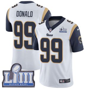 Los Angeles Rams #99 Aaron Donald White Super Bowl LIII Vapor Untouchable Limited Stitched Jersey