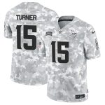 Minnesota Vikings #15 Dallas Turner Arctic Camo 2024 F.U.S.E. Salute To Service Limited Stitched Jersey