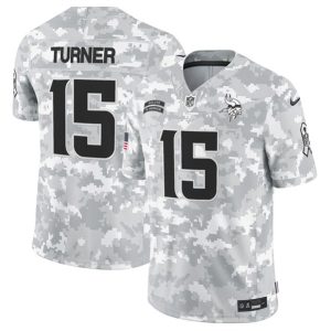 Minnesota Vikings #15 Dallas Turner Arctic Camo 2024 F.U.S.E. Salute To Service Limited Stitched Jersey