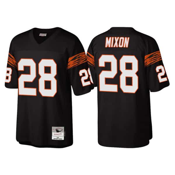 Cincinnati Bengals #28 Joe Mixon Black Throwback Legacy Stitched Jersey