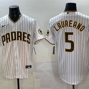 San Diego Padres #5 Ram¨®n Laureano White Cool Base Stitched Jersey