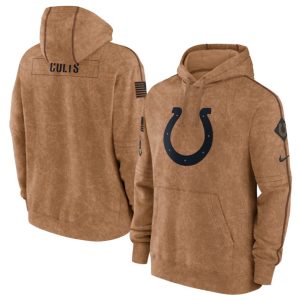 Indianapolis Colts 2023 Brown Salute To Service Pullover Hoodie