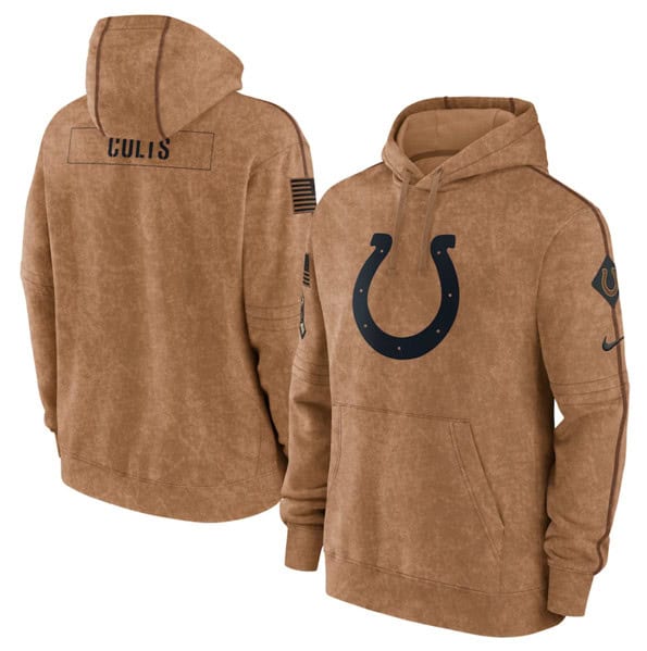 Indianapolis Colts 2023 Brown Salute To Service Pullover Hoodie