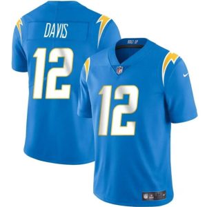 Los Angeles Chargers #12 Derius Davis Blue 2024 Vapor Limited Stitched Jersey