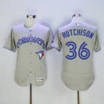 Blue Jays #36 Drew Hutchison Grey Flexbase Authentic Collection Stitched Jersey